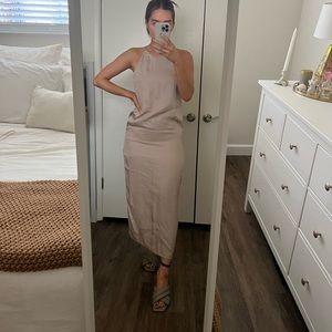 Zara Tan/Nude Midi Dress